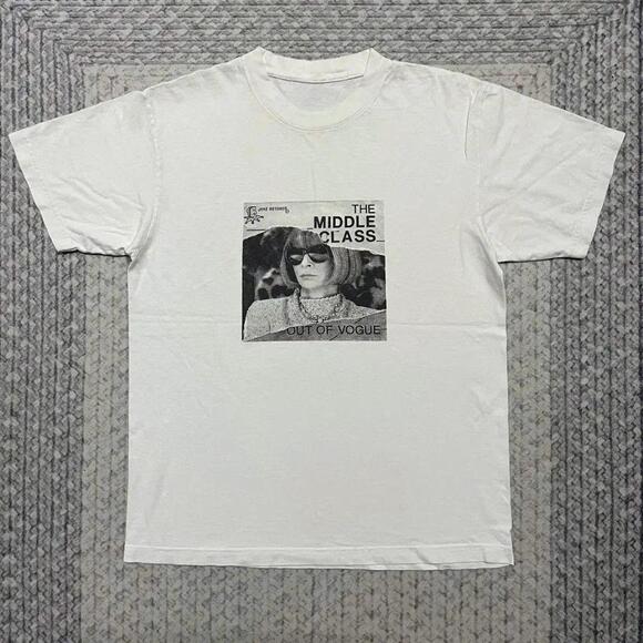 Other - White Graphic Tee With The Middle Class Out Of Vogue Design